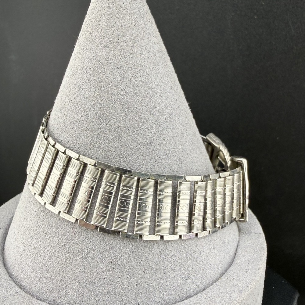 Vintage Goldette Bracelet‎ Silver Tone